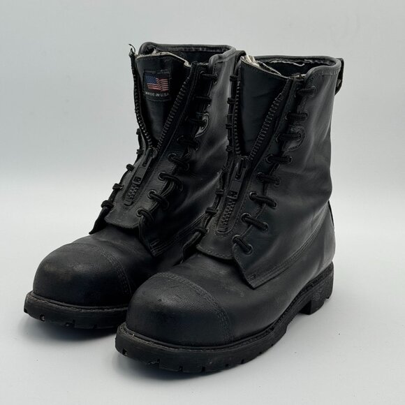 Vintage Thorogood Mens Sz 9.5 Leather Safety Work Boots Steel Toe Fire Resistant - Picture 1 of 10